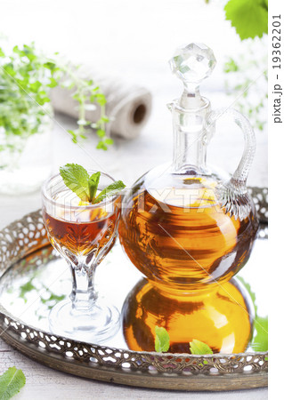 Herbal, mint homemade liquor. 19362201