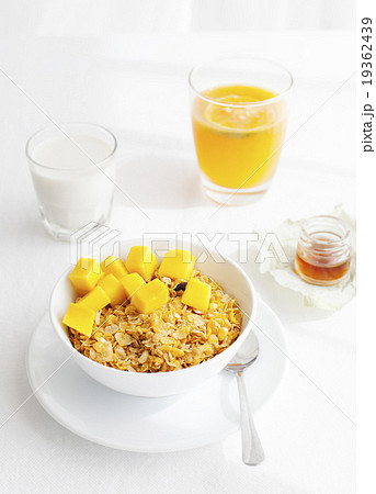 Healthy breakfast Corn flakes, muesli, granola Healthy breakfast Corn flakes, muesli, granola 19362439