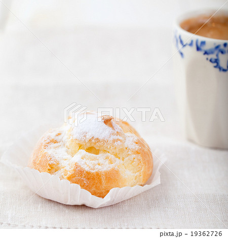 Profiteroles, choux with a custard cream. Dessert Profiteroles, choux with a custard cream. Dessert 19362726