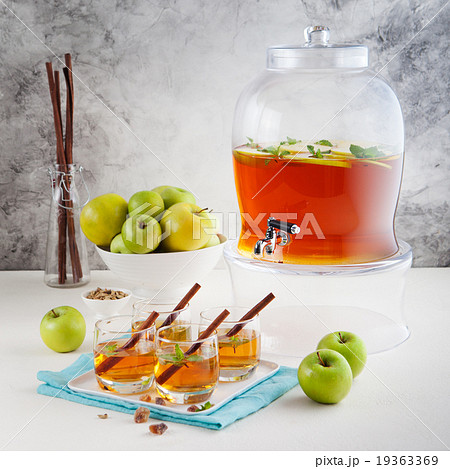 Apple punch, cider in beverage dispenser 19363369