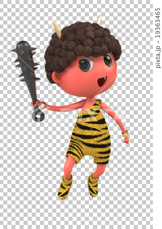 金棒を持った赤鬼 19363465