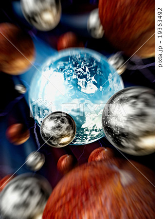 宇宙空間を高速で移動する球体 19363492