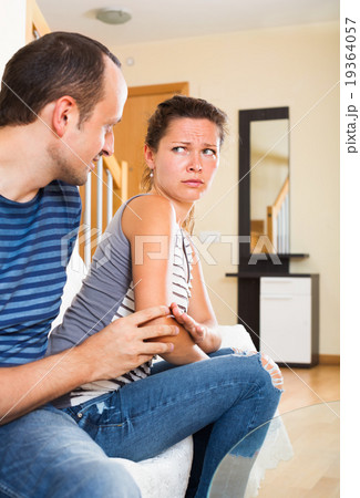 Family couple having serious conversation Family couple having serious conversation 19364057