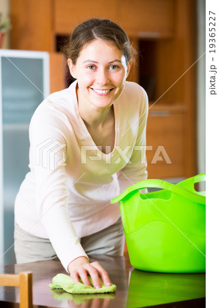 woman cleaning at home woman cleaning at home 19365227