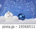 Blue Christmas balls in the snow 19368511
