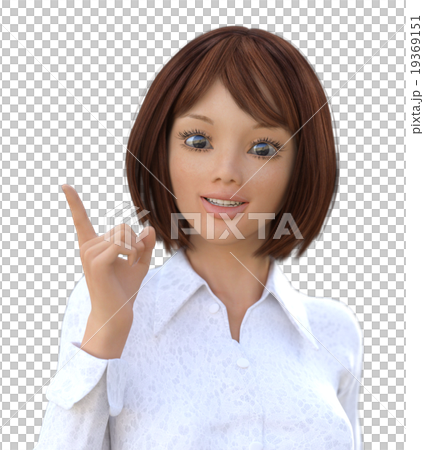 One point business woman perming3DCG illustration material One point business woman perming3DCG illustration material 19369151