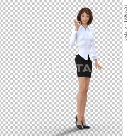 好標誌女商人perming3DCG例證材料 好標誌女商人perming3DCG例證材料 19369155