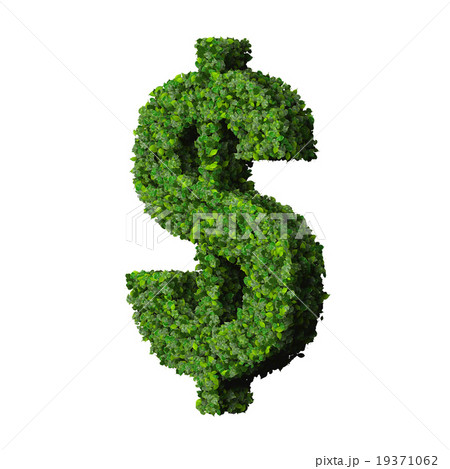 Dollar (currency) symbol or sign made from leaves 19371062