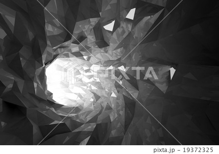 Abstract shining black crystal digital tunnel 3d 19372325