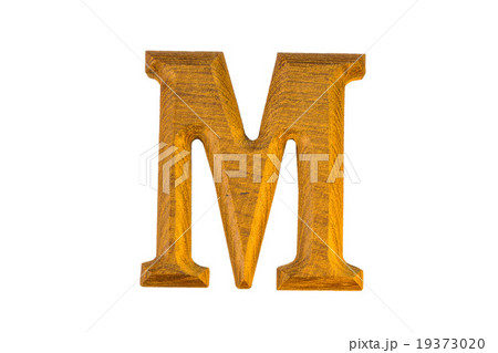M Alphabet made from golden teak 19373020