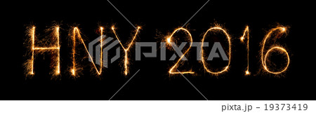 Happy new year 2016 with Sparkle firework 19373419