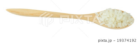 Raw Japanese Rice in A Wooden Spoon 19374192