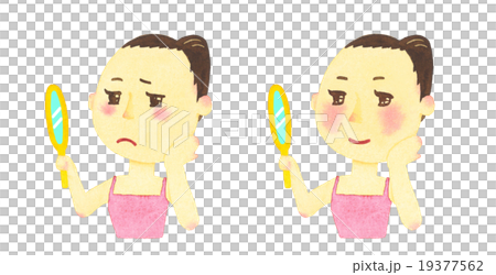 Woman looking in the mirror 19377562