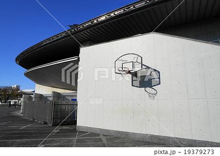 12月バスケットボールゴール02東京体育館の写真素材