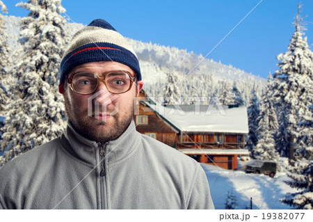 Man in winter mountains 19382077