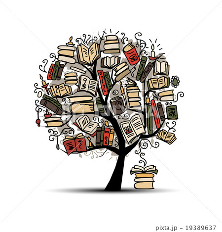 Book tree, sketch for your design 19389637