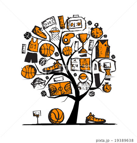 Basketball tree concept, sketch for your design 19389638