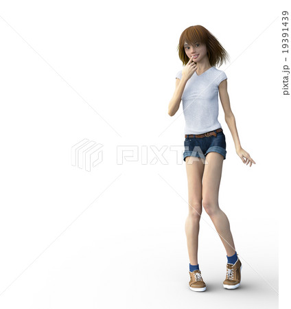 スポーティーなファッションの若い女性 Perming3dcgイラスト素材のイラスト素材 スポーティーなファッションの若い女性 Perming3dcgイラスト素材のイラスト素材