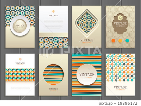 Stock vector set of brochures in vintage style 19396172