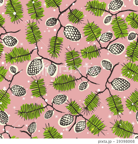 fir pine pattern. cones seamless vector illustrati 19398008