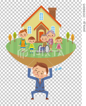 Image of a businessman supporting my home and my family (negative) 19398845