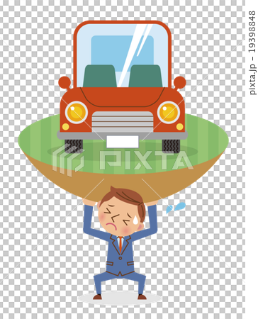 Image of a businessman suffering from car loan (negative) 19398848