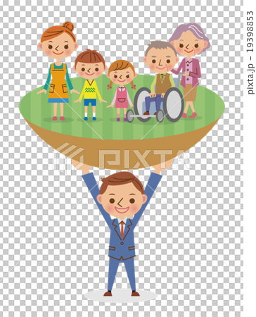 Image of a businessman supporting the family (positive) 19398853