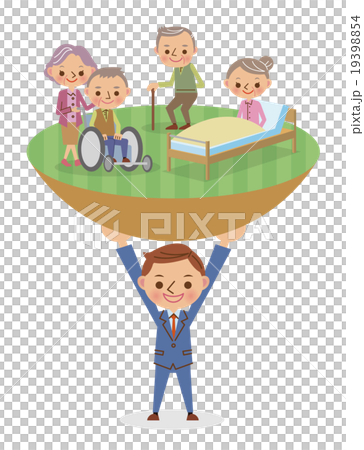 Image of a businessman supporting the elderly (positive) 19398854