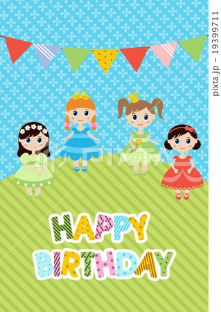 Greeting card with little girls Greeting card with little girls 19399711