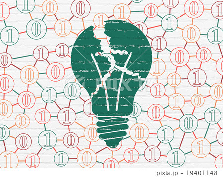 Finance concept: Light Bulb on wall background 19401148