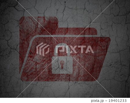Finance concept: Folder With Lock on grunge wall 19401233