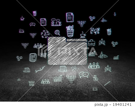 Finance concept: Folder in grunge dark room 19401241