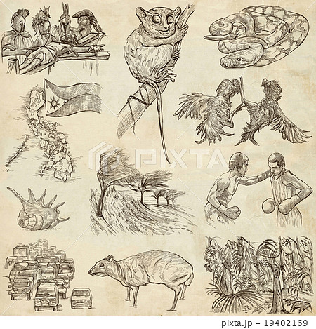 Philippines. Full sized hand drawings on white 19402169