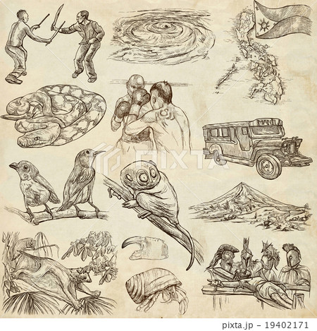 Philippines. Full sized hand drawings on white 19402171