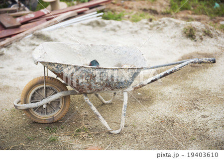 old mortar cart in construction site 19403610