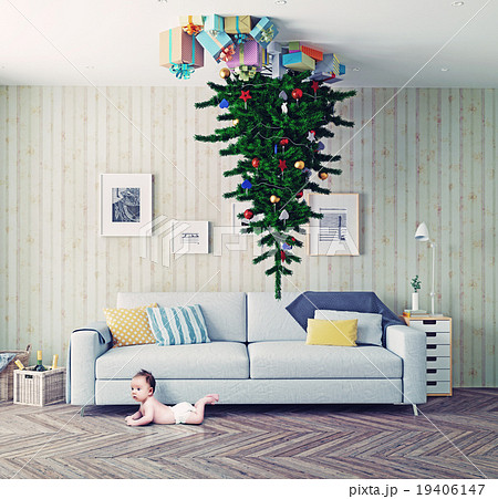 Christmas tree on the ceiling 19406147