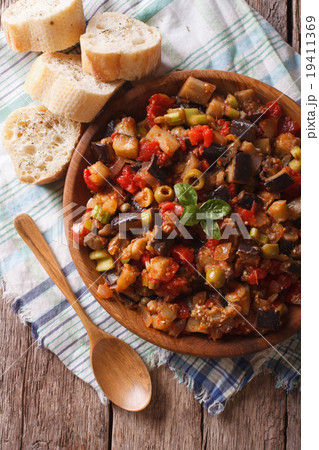 Italian Caponata with aubergines close-up in plate Italian Caponata with aubergines close-up in plate 19411369