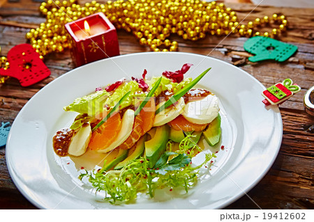 Salad of celery and mandarin oranges, mozzarella Salad of celery and mandarin oranges, mozzarella 19412602