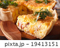 piece of French quiche Lorraine macro. horizontal 19413151