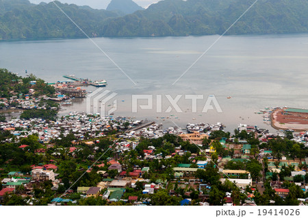 Cityscape of small city Coron laying at the ocean Cityscape of small city Coron laying at the ocean 19414026