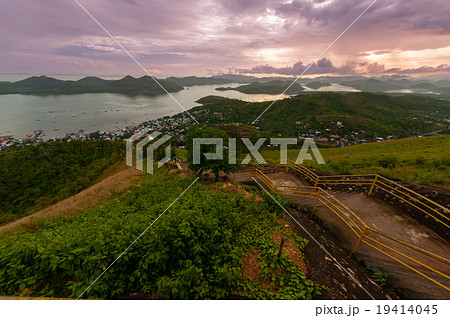 Long Staircase leading down from the mountain in Long Staircase leading down from the mountain in 19414045