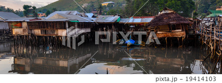 Small Nipa Homes Built on The Black Water Small Nipa Homes Built on The Black Water 19414103