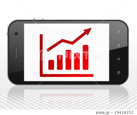 News concept: Smartphone with Growth Graph on News concept: Smartphone with Growth Graph on 19416252
