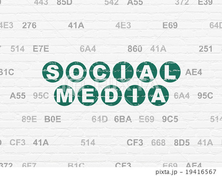 Social network concept: Social Media on wall 19416567