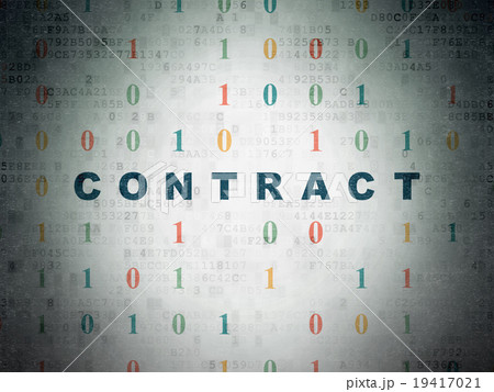 Finance concept: Contract on Digital Paper Finance concept: Contract on Digital Paper 19417021