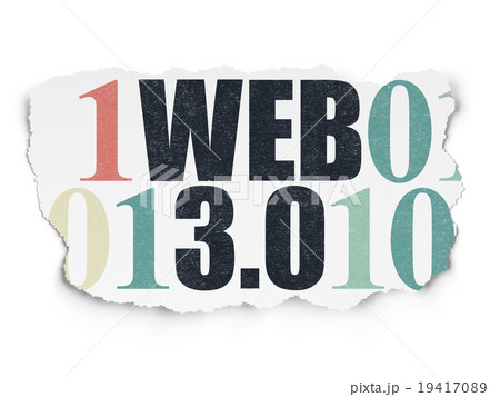 Web development concept: Web 3.0 on Torn Paper 19417089