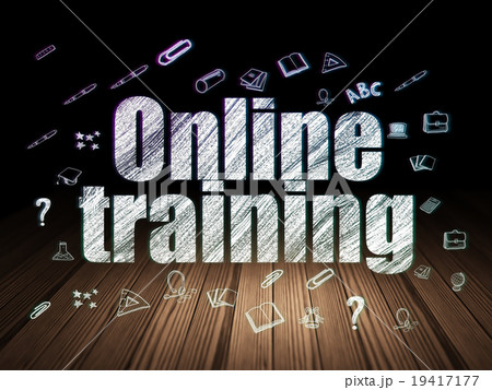 Learning concept: Online Training in grunge dark Learning concept: Online Training in grunge dark 19417177