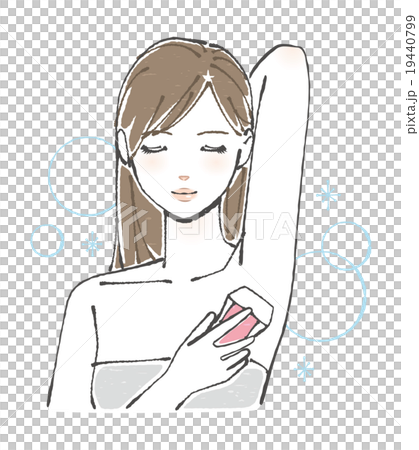 治療腋窩（脫毛器）的女性插圖 19440799