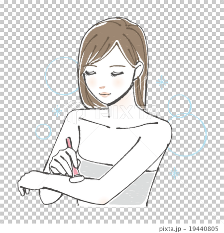 腕のむだ毛を処理する女性イラスト カミソリ のイラスト素材