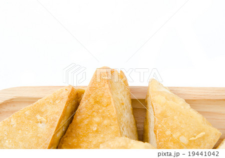 fried bean curd on white background fried bean curd on white background 19441042
